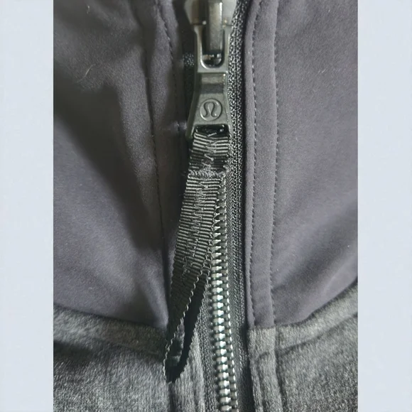 Lululemon Womens Jacket Gray Black Sweatshirt: En Route Athleisure Back Zip  - Picture 7 of 9